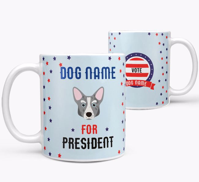 Personalized Vote {dogsName} for President Mug